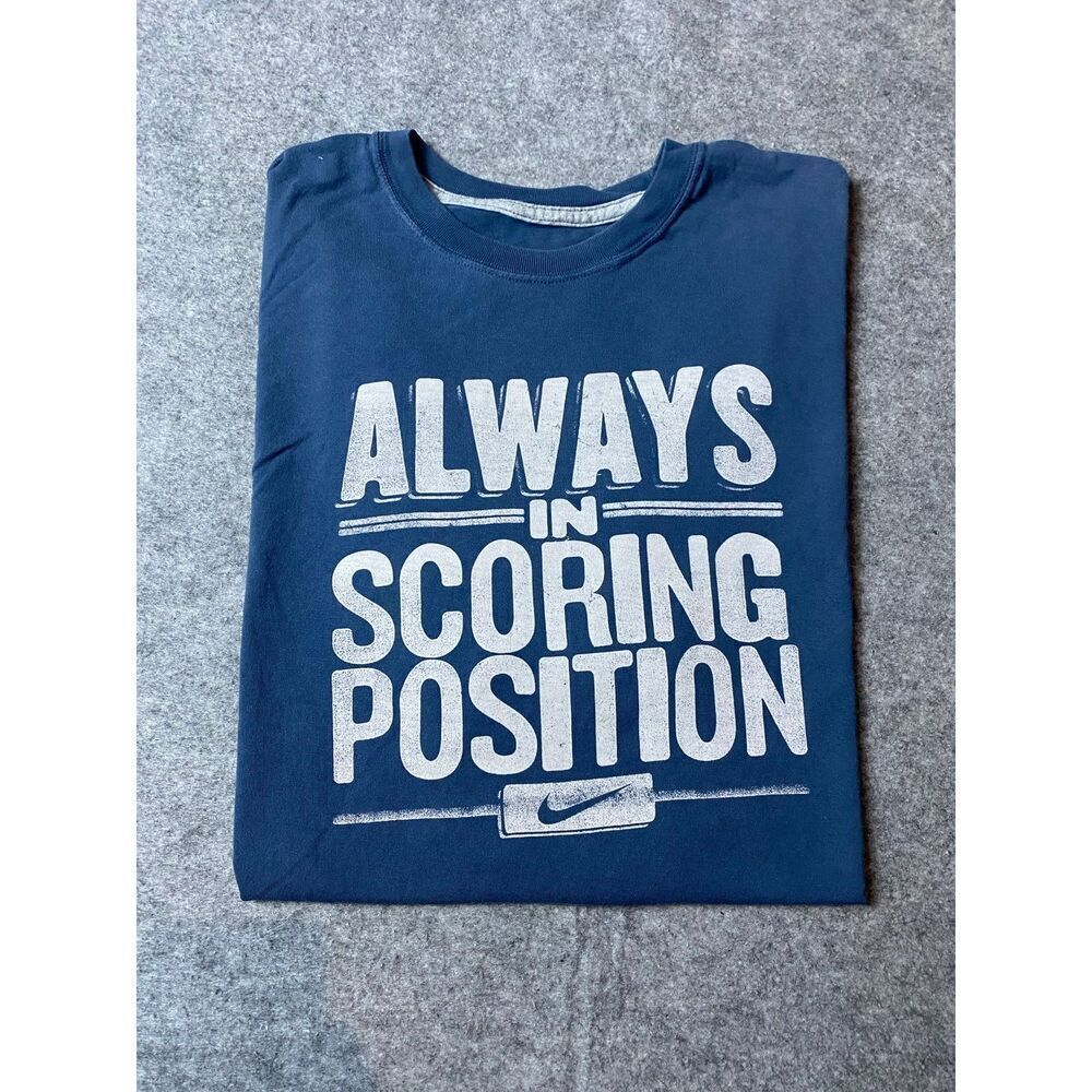 Nike Shirt Mens 2XL Blue Always in Scoring Position Regular Fit Athletic Dept
